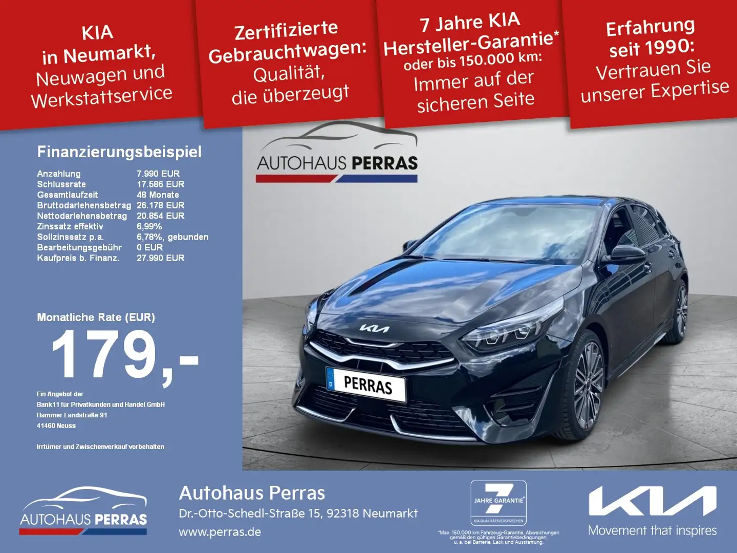 Kia Ceed / cee'd CEED_5 1.5T 140 DCT7 GT-Line Tech 18Z Performance Zwart - 1