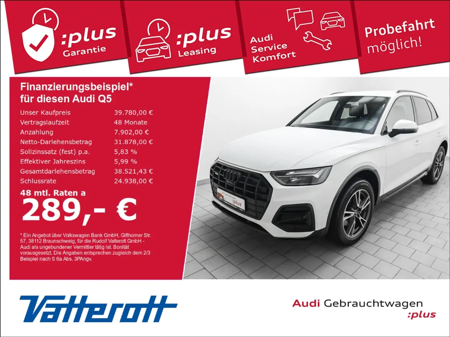 Audi Q5 45 TFSI quattro Advanced S line Interieur Navi Weiß - 1