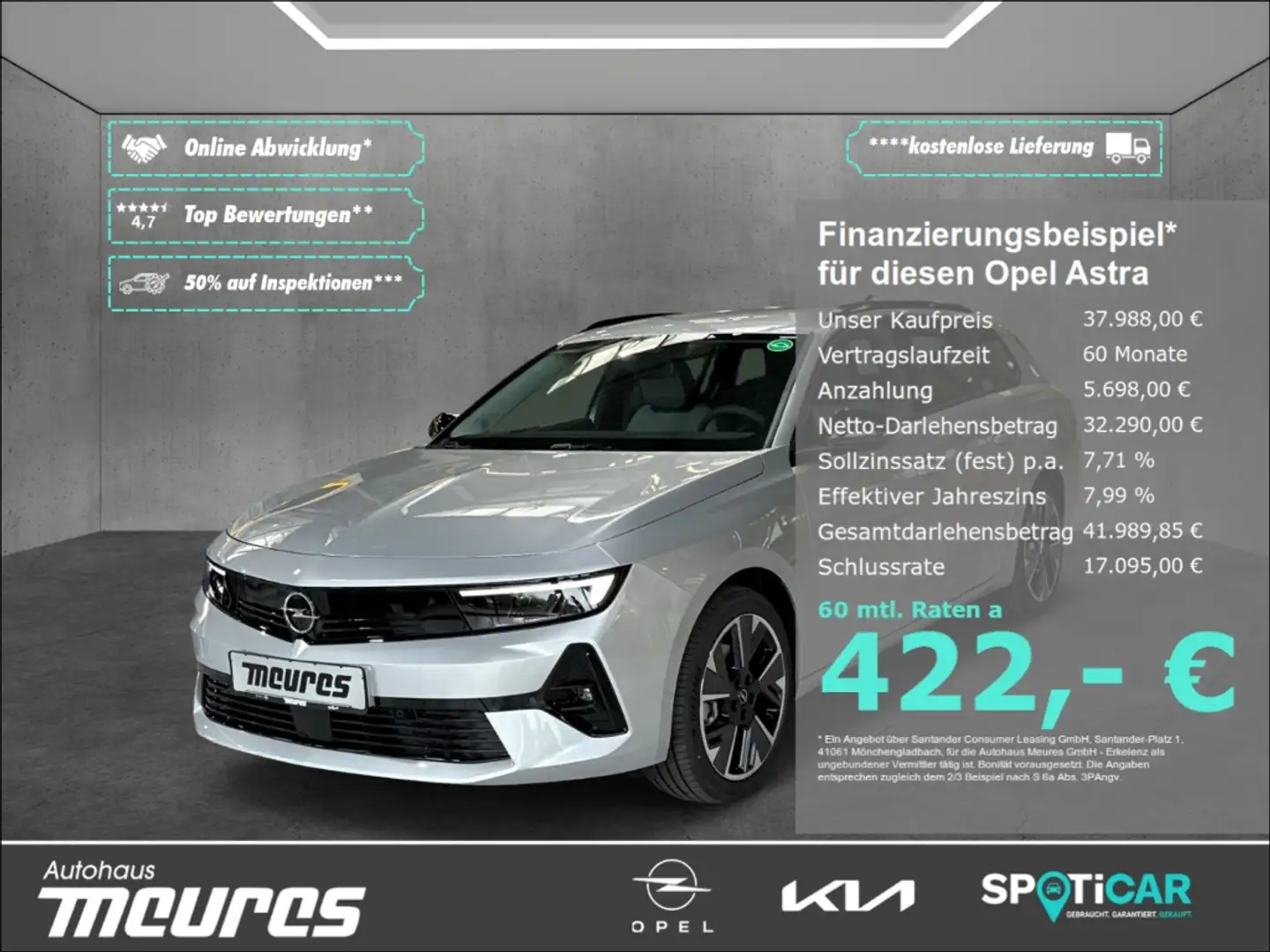 Opel Astra L Sports Tourer Electric Navi Klimaautom SHZ Touch Srebrny - 1