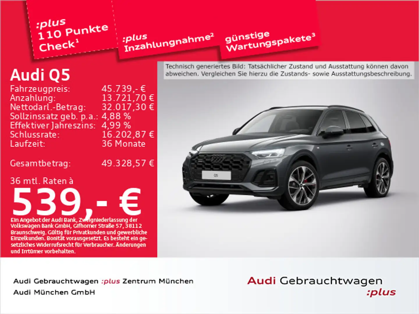 Audi Q5 40 TDI qu. S tronic S line HuD/Navi+ Grau - 1