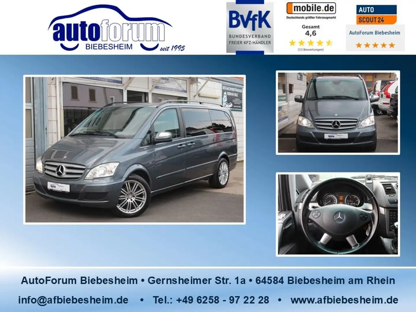 Mercedes-Benz Viano 3.0 CDI V6 lang Navi*Stndhzng*Xenon*AHK Grau - 1