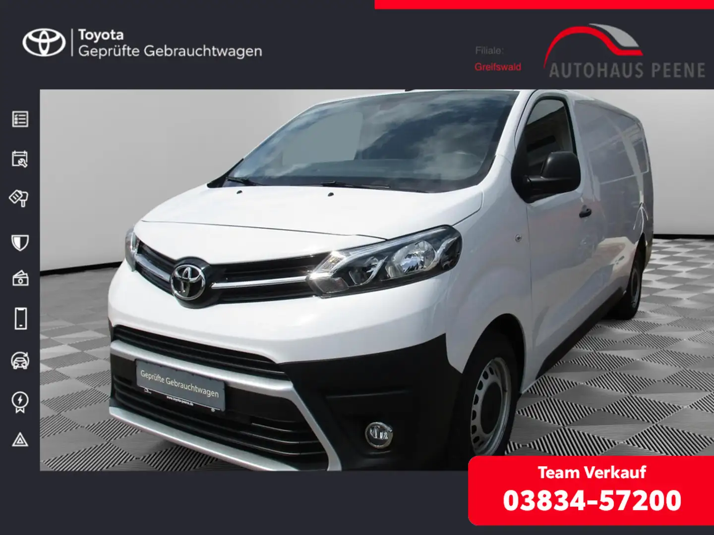 Toyota Proace 2.0 L2 Kasten Meister  KLIMA PDC KAMERA Wit - 1