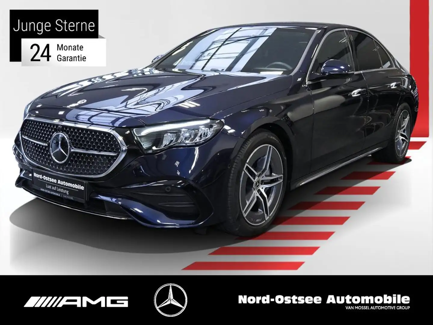 Mercedes-Benz E 220 d AMG AHK LED KEYLESS-GO SHZ MBUX Bleu - 1