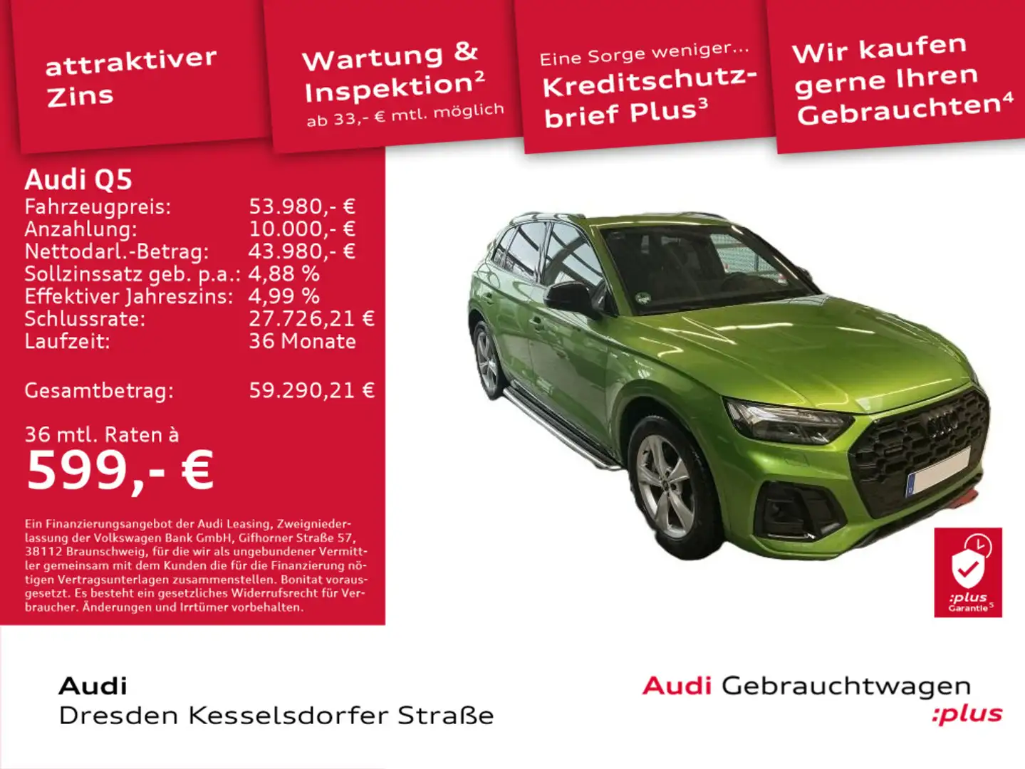 Audi Q5 50 TDI Q. S-Line Kamera LED Navi Pano Grün - 1