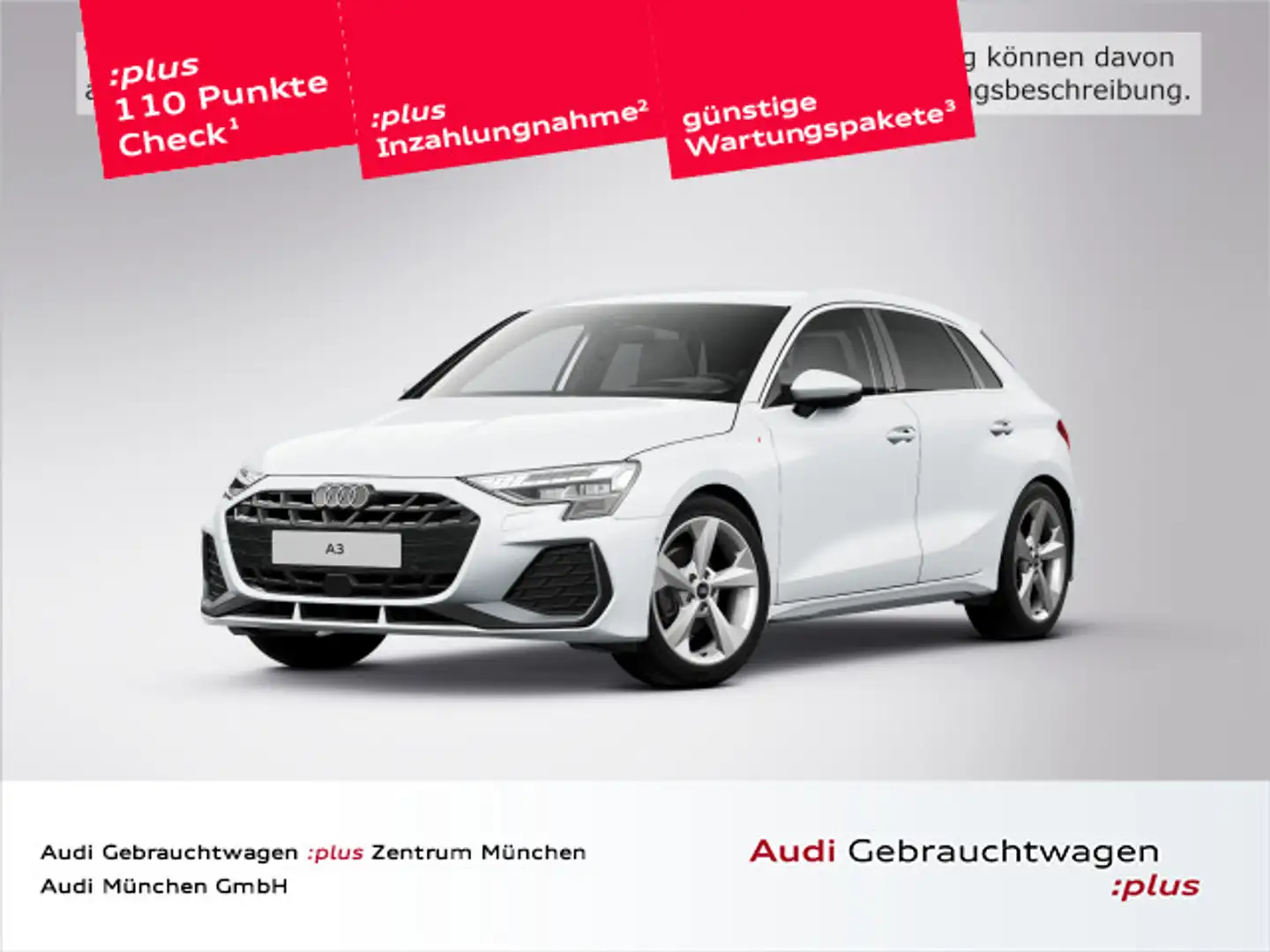 Audi A3 30 TFSI S tronic S line ACC/AHK/HuD Weiß - 1