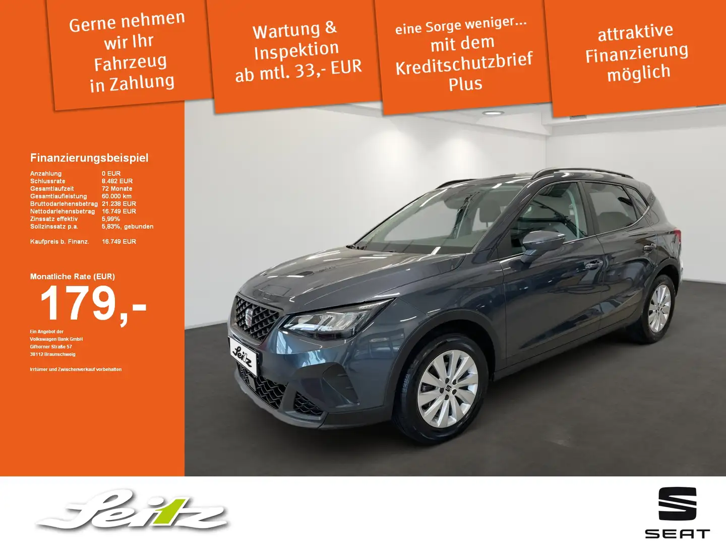 SEAT Arona 1.0 TSI Style *PARKSENSOR*SITZH*DAB* Grau - 1