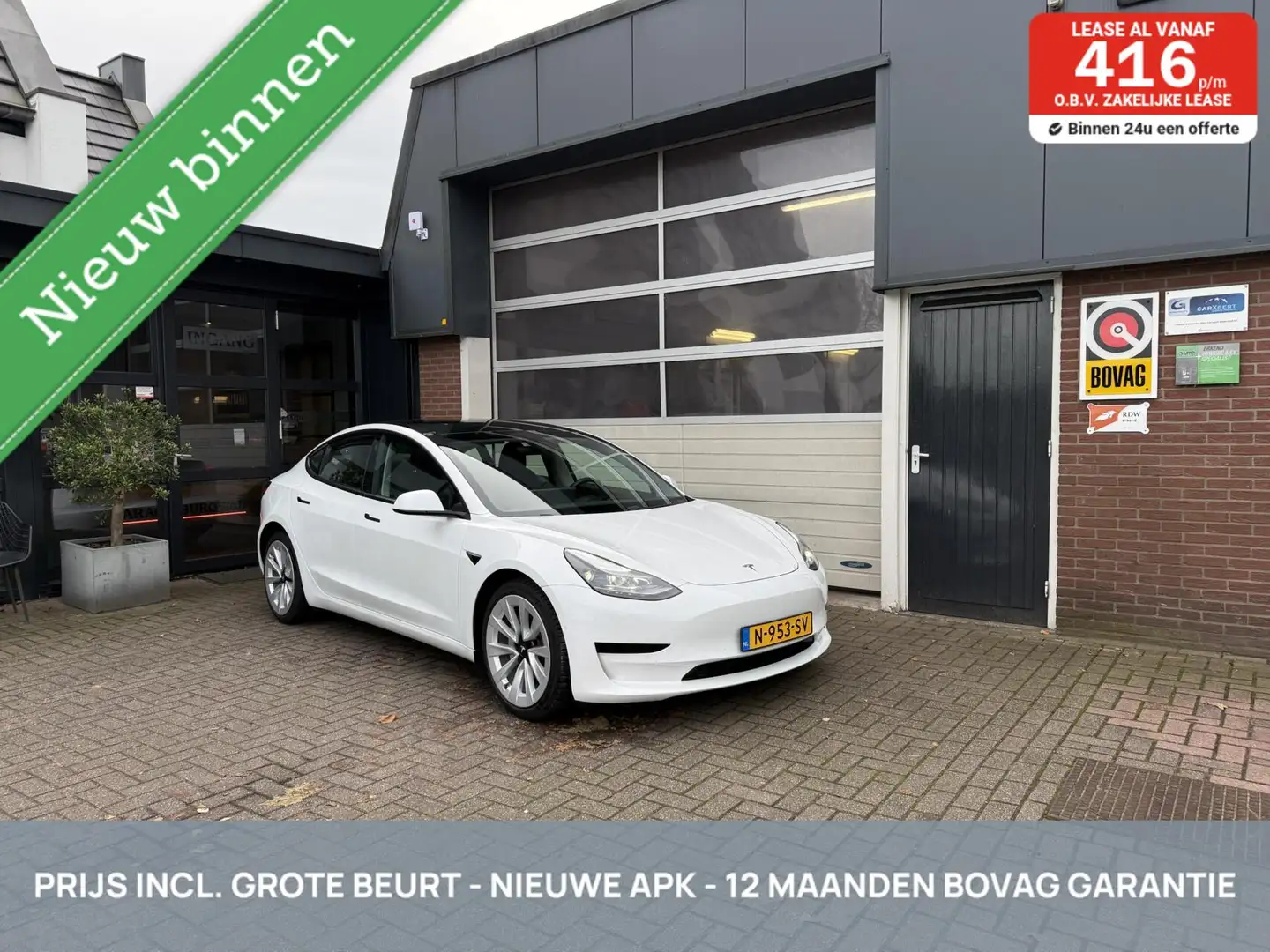 Tesla Model 3 RWD Plus 60 kWh FACELIFT SOH 91% *ALL-IN PRIJS* Wit - 1