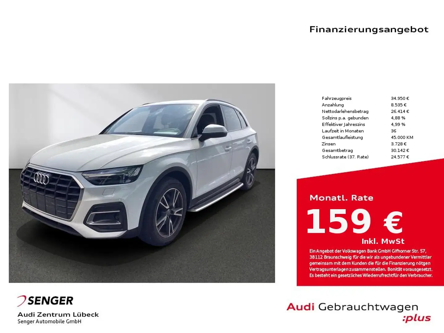 Audi Q5 35 TDI Navi Matrix B&O Standhzg. Sitzheizung Weiß - 1