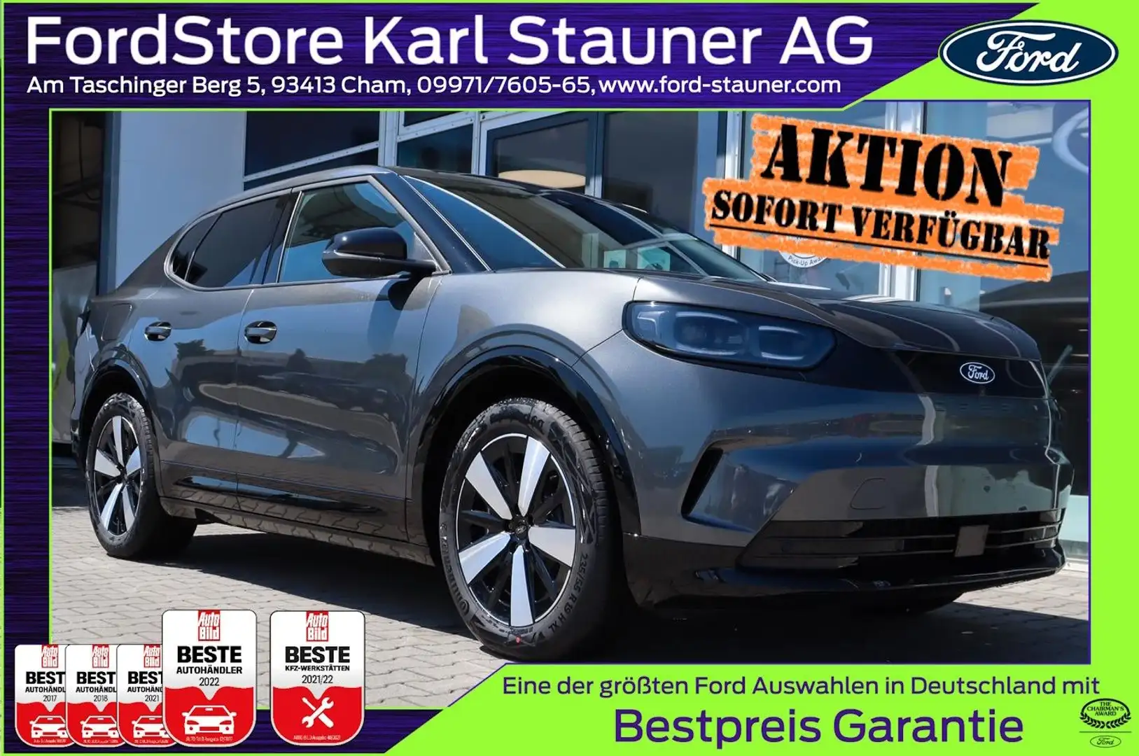 Ford Capri ELEKTRO 77kWh WÄRMEPUMPE 0,99 FIN* AHK Grau - 1