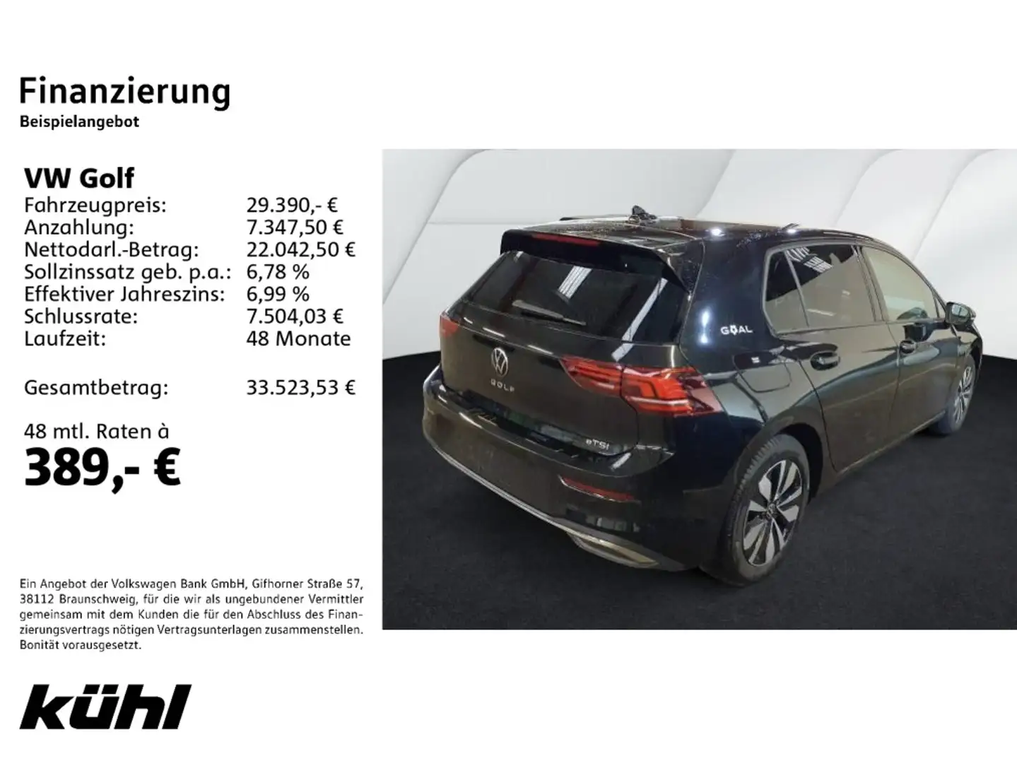 Volkswagen Golf 8 VIII 1.5 eTSI DSG Goal LED+/ACC/Kamera/Ap Schwarz - 2