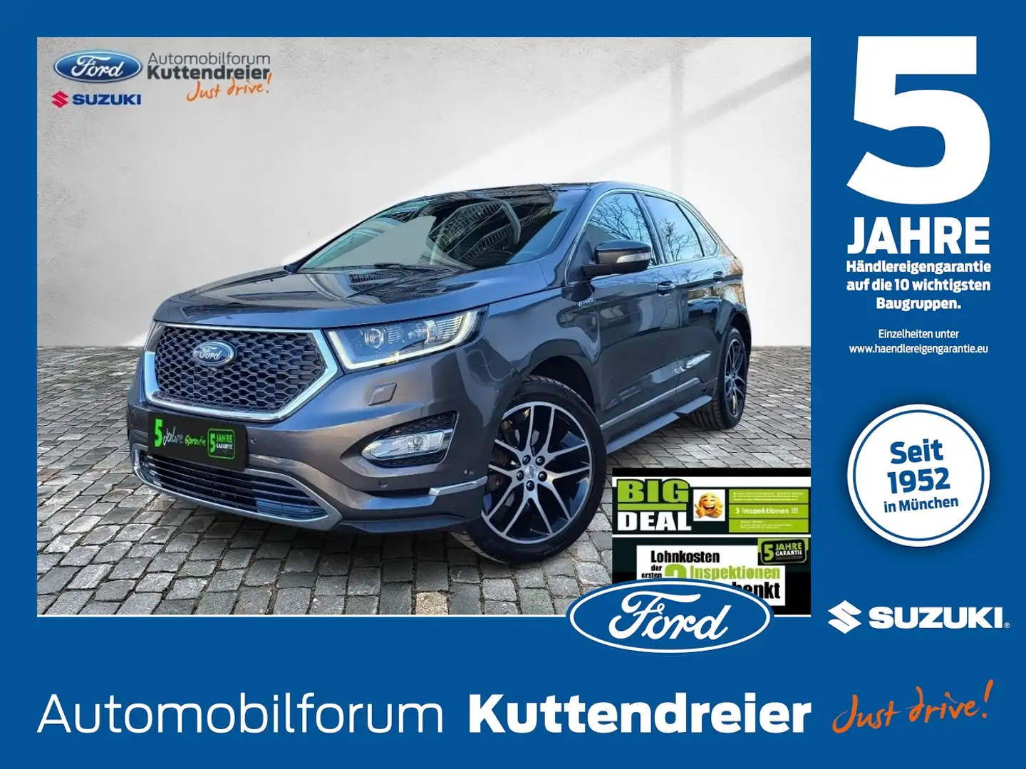 Ford Edge Vignale Standheizung Glasdach Voll-LED Navi Gris - 1