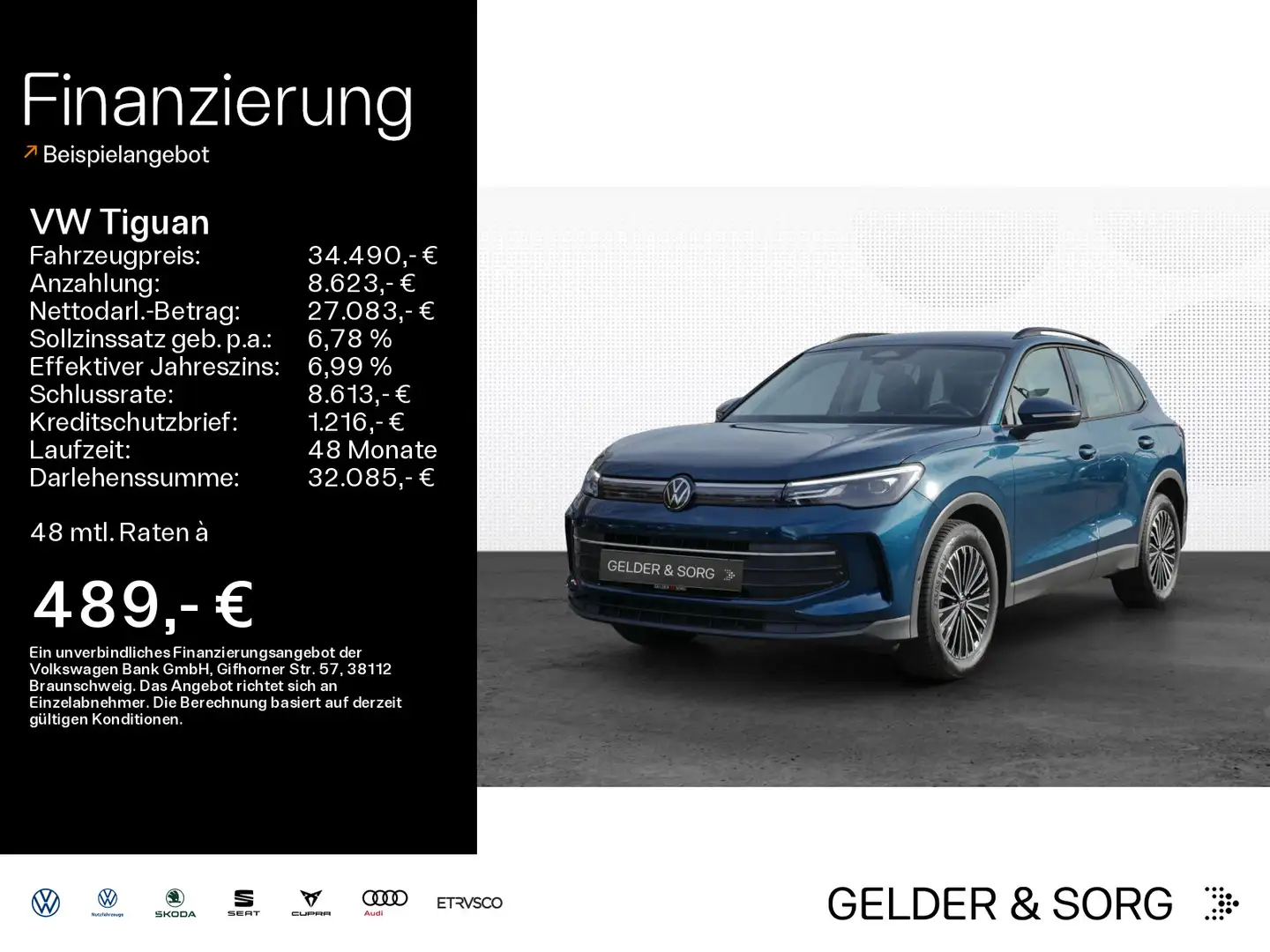 Volkswagen Tiguan Life 1.5 eTSI NeuesMod*NAVI*ACC*RFK*SHZ* Blau - 1