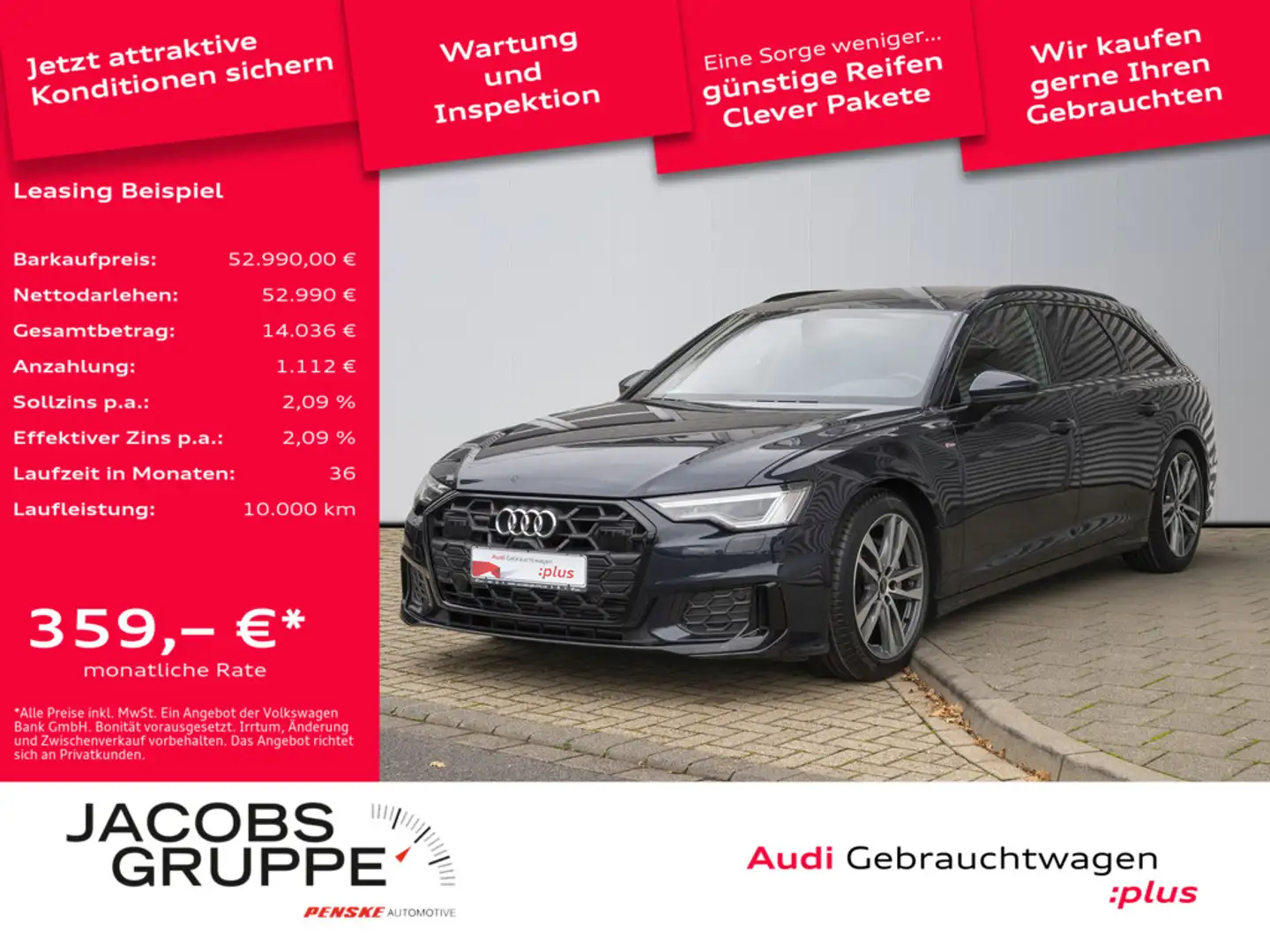 Audi A6 Avant S line 45 TFSI quattro ACC*Matrix*AHK*RFK*Pano Blau - 1