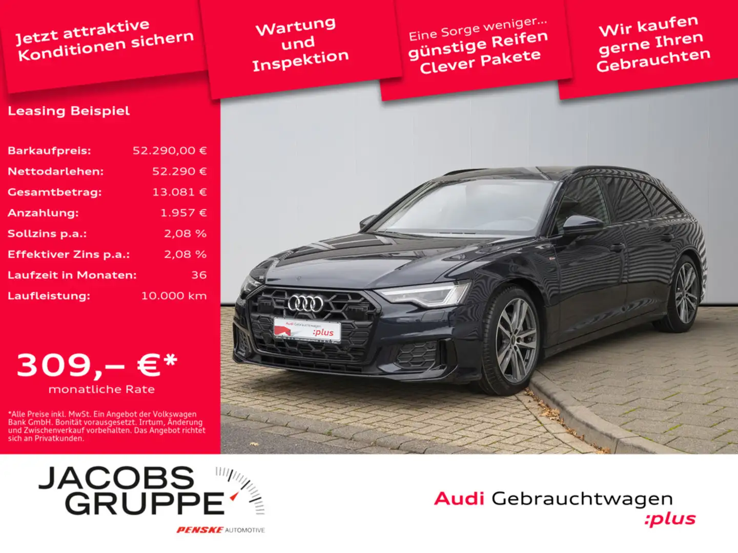 Audi A6 Avant S line 45 TFSI quattro ACC*Matrix*AHK*RFK*Pano Blau - 1