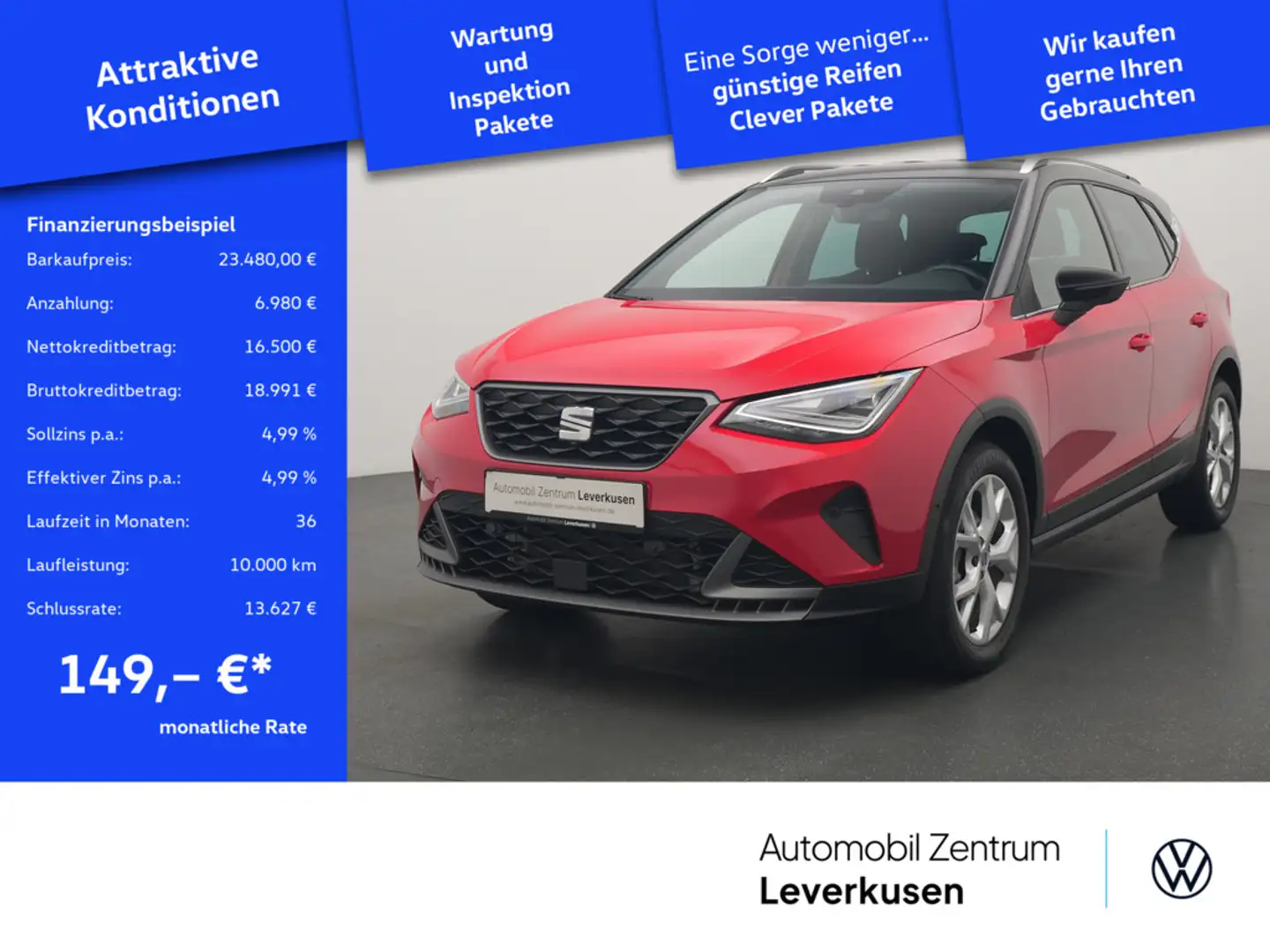 SEAT Arona FR DSG ACC NAVI AHK SHZ Rot - 1