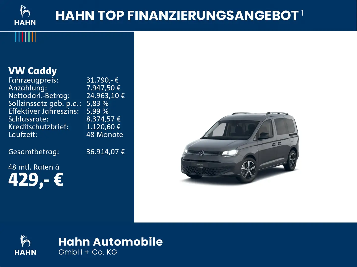 Volkswagen Caddy 1.5TSI Goal Climatr Navi CAM Sitzh ACC DAB Grau - 2