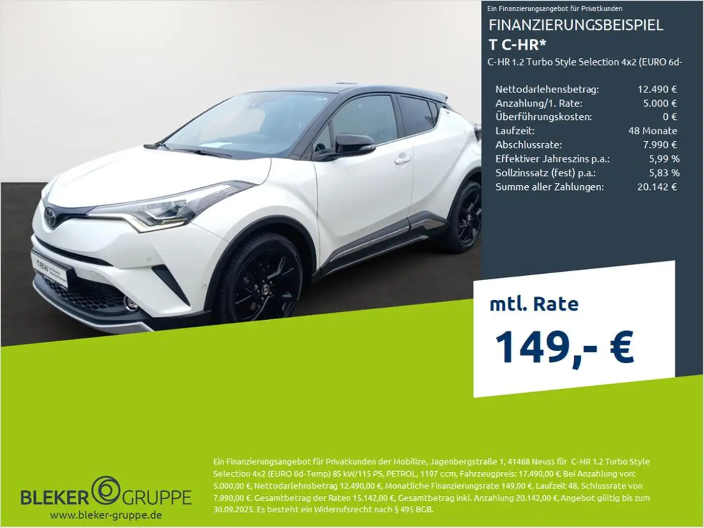 Toyota C-HR C-HR 1.2 Turbo Style Selection 4x2 (EURO 6d-Temp) Weiß - 1