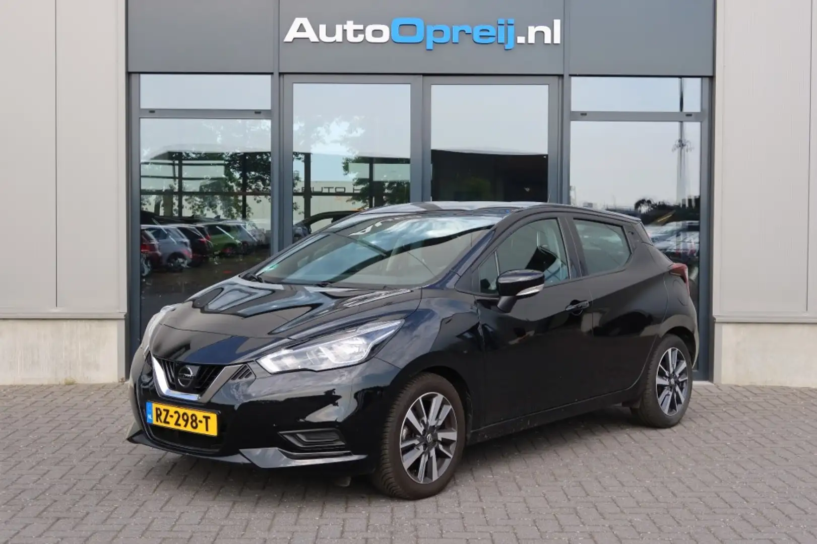 Nissan Micra 1.0L Acenta 5drs. Airco, NAVI, Camera, Cruise, 1e Zwart - 1