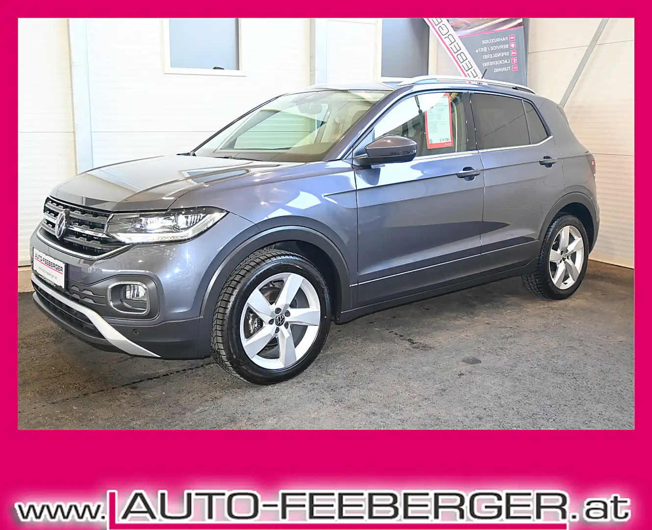 Volkswagen T-Cross 1,0 TSI Style DSG; Stzhzg, Ferlichtassist, ACC,... Grau - 1