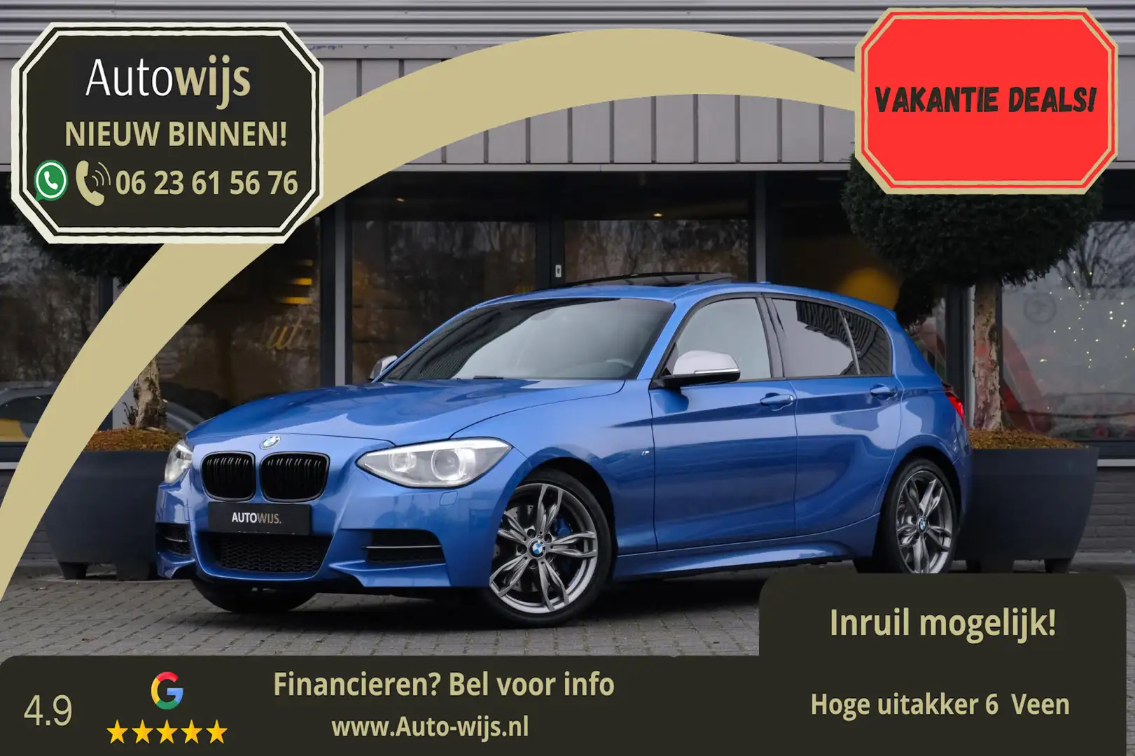 BMW 135 1-serie M135i xDrive Executive|Pano|Leder|H&K|Xeno Albastru - 1