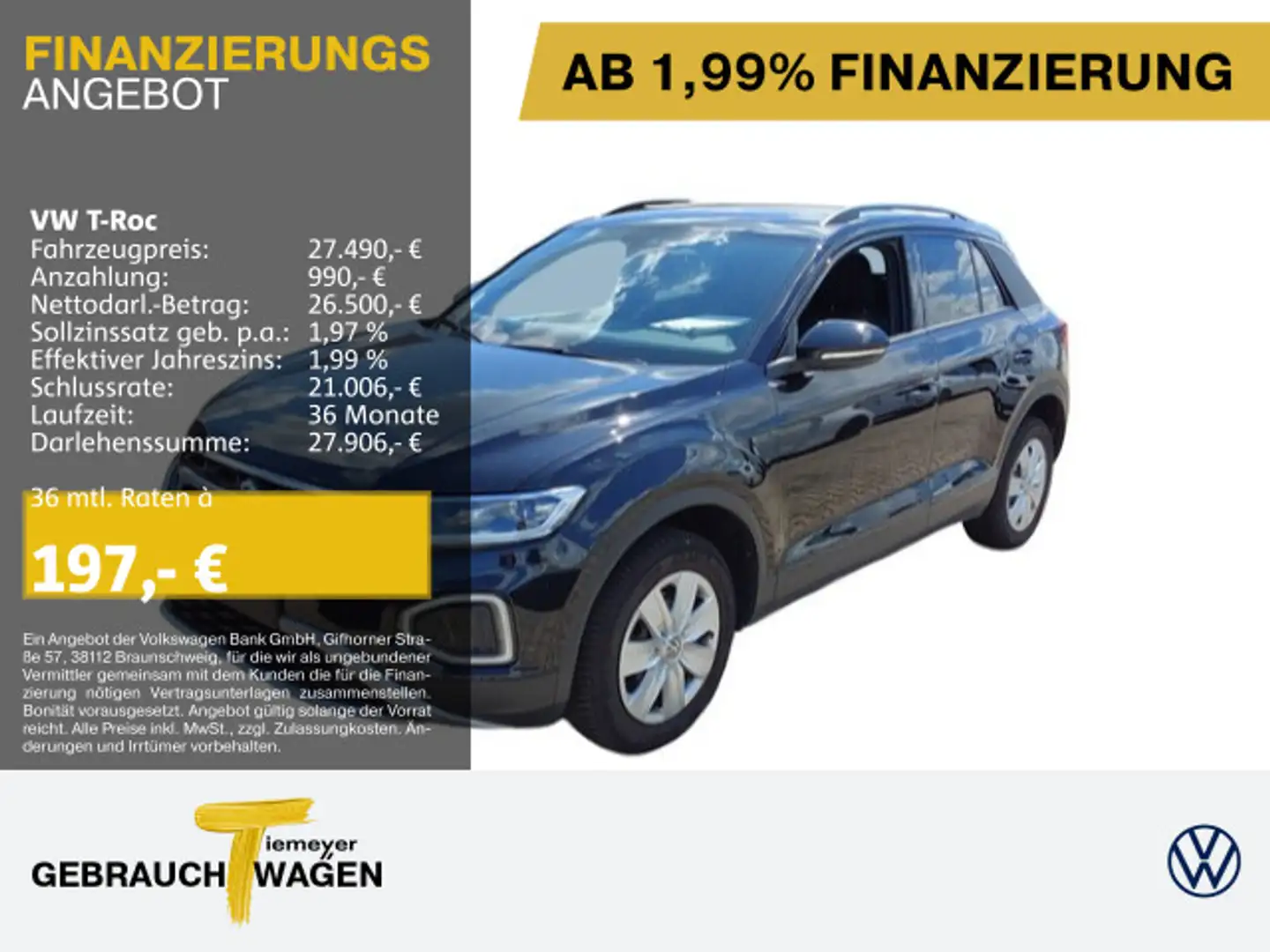 Volkswagen T-Roc 1.5 TSI DSG BLACK STYLE LM18 AHK NAVI ST.H Schwarz - 1