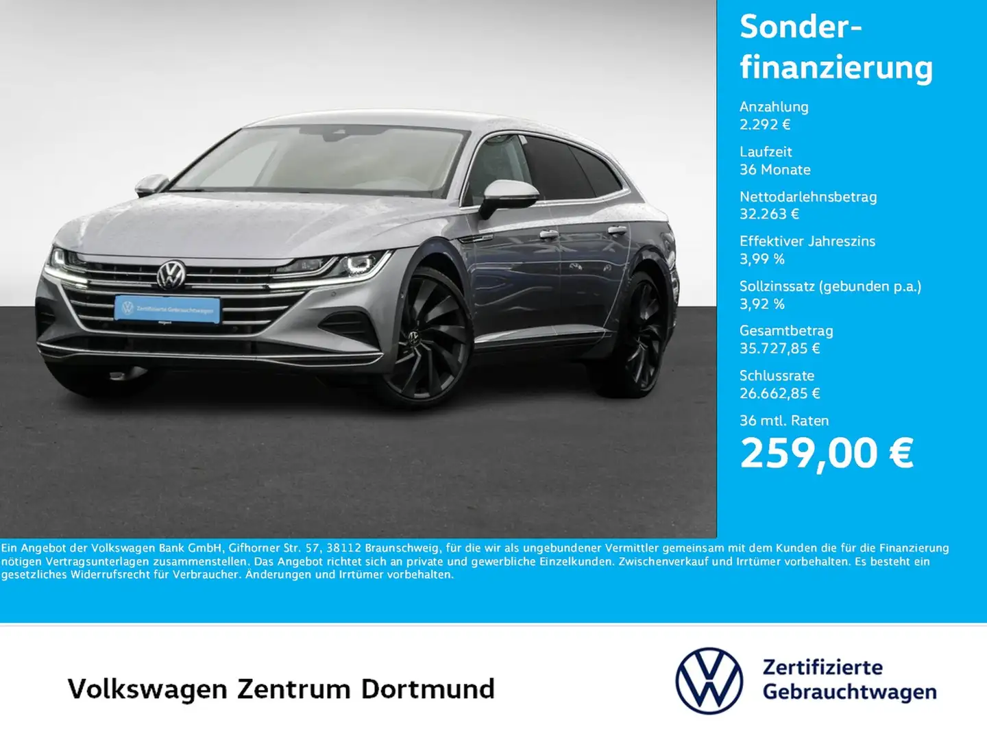 Volkswagen Arteon Shooting Brake 2.0 ELEGANCE 4X4 360CAM 20Z Zilver - 1