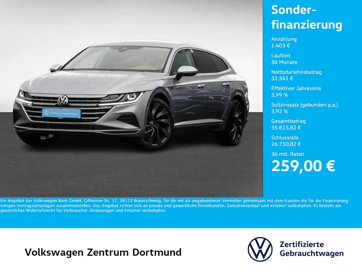 Volkswagen Arteon Shooting Brake 2.0 ELEGANCE 4X4 360CAM 20Z Argento - 1