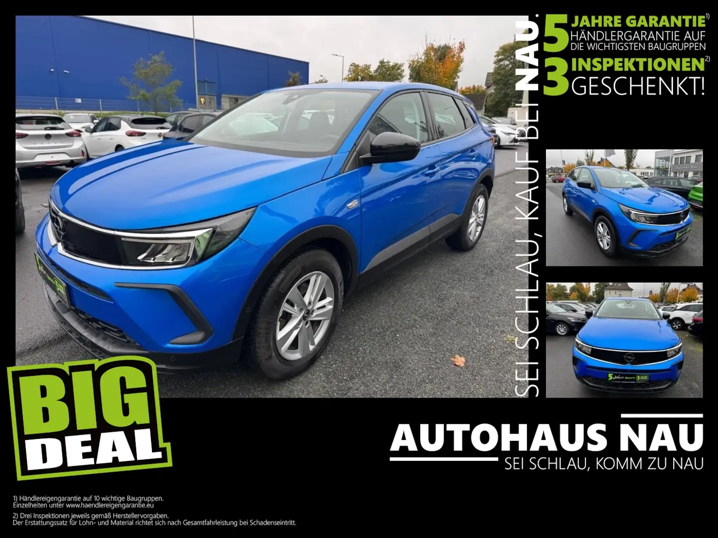 Opel Grandland 1.2 Turbo LED+SHZ+Winterp.+2xKlima+LM Inkl. Inspek Blau - 1