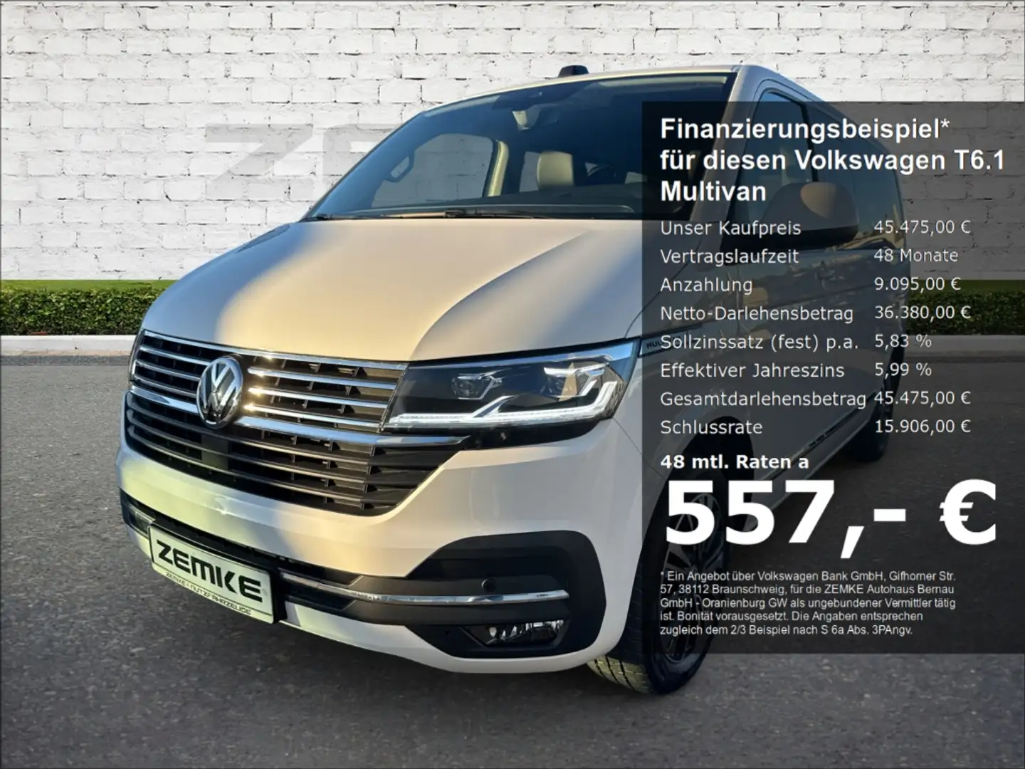 Volkswagen T6.1 Multivan Generation Six 2.0 TDI DSG StandHZG AHK-abnehmbar Weiß - 1