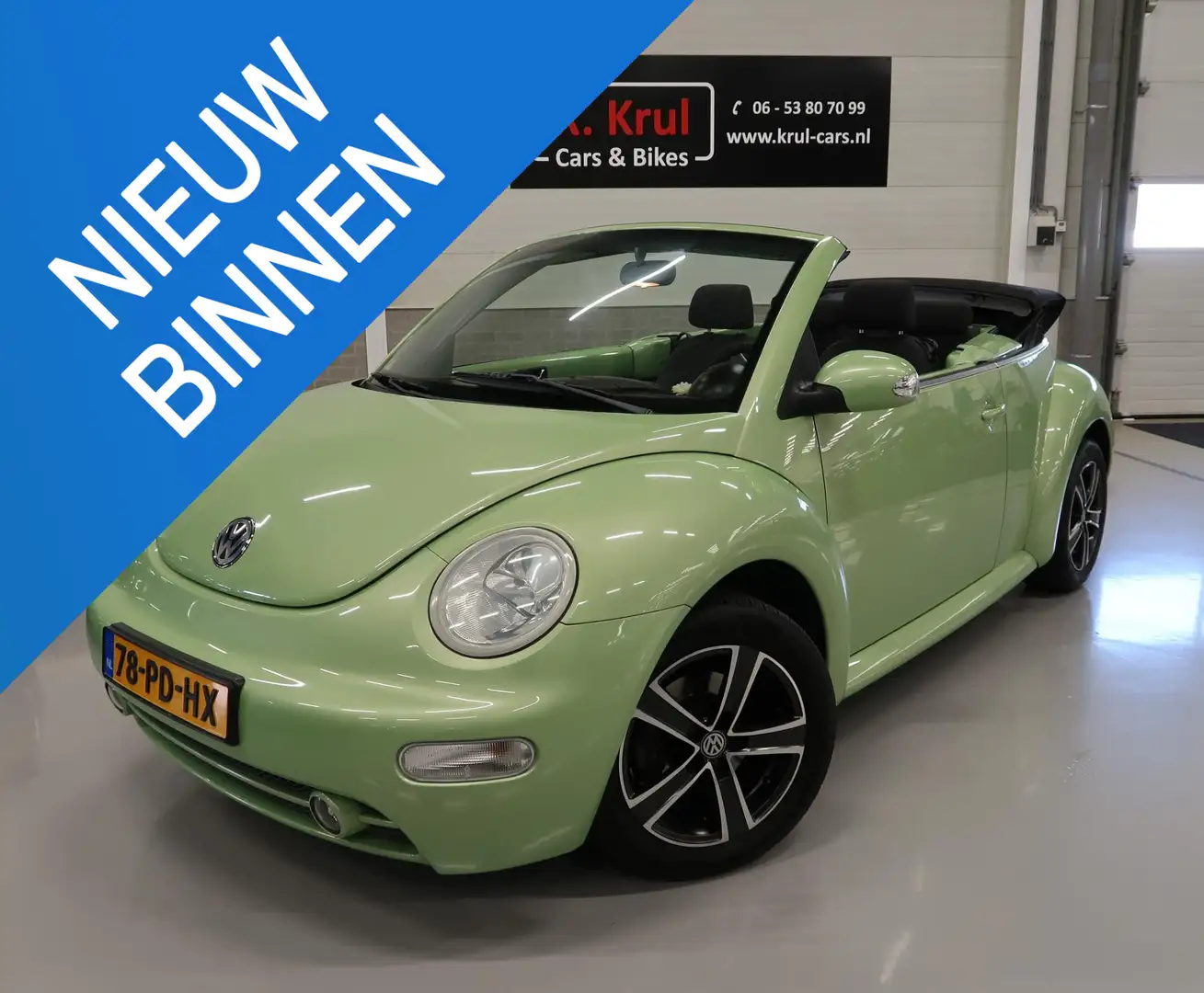 Volkswagen New Beetle Cabriolet 1.4i Cabrio Sportvelgen NL-Auto NAP Boek Groen - 1