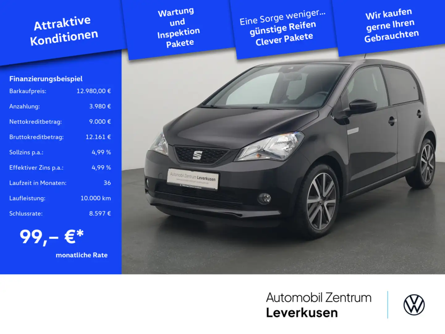 SEAT Mii electric Plus SHZ PDC KLIMA PORT NAVI Schwarz - 1