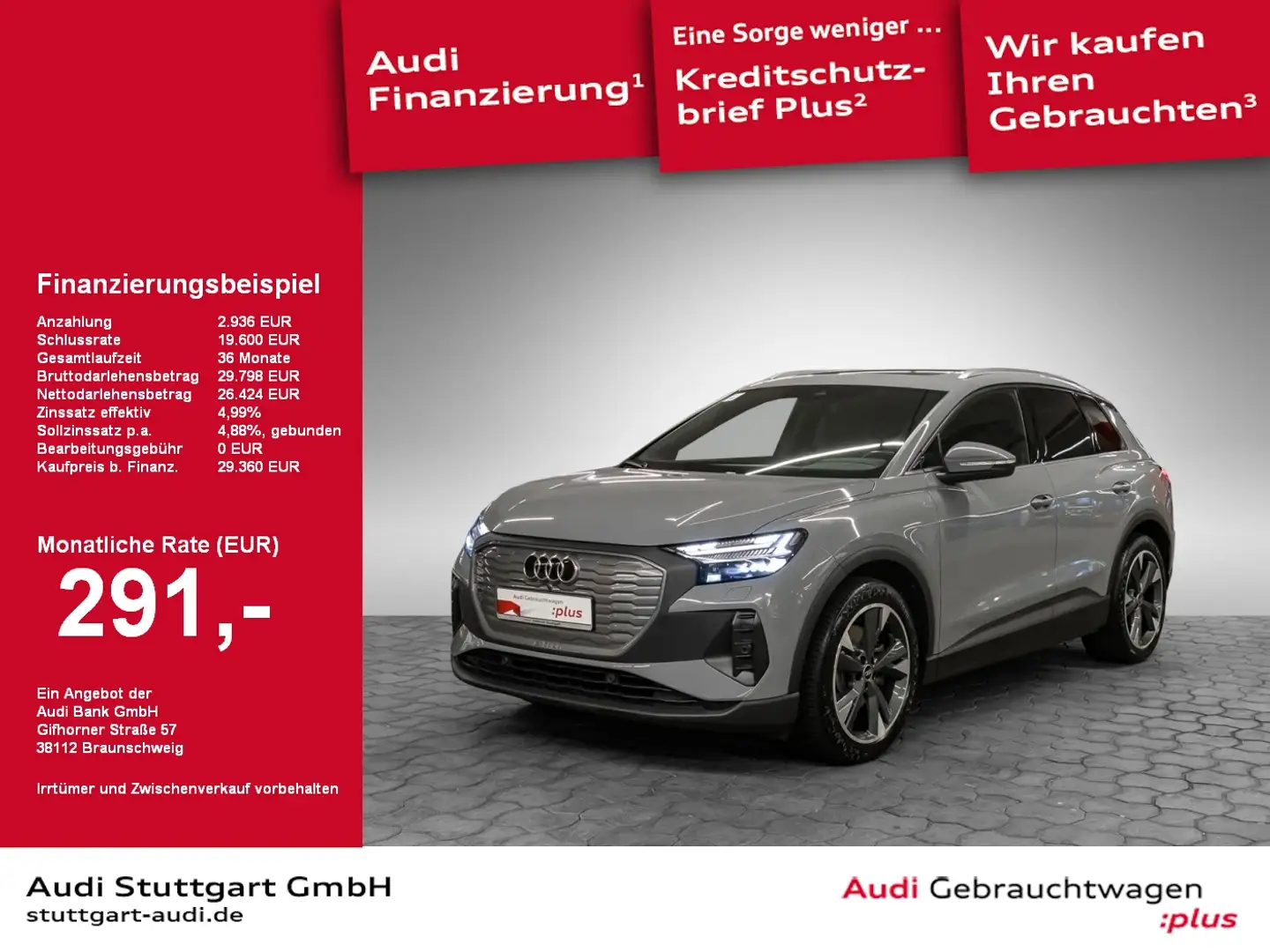 Audi Q4 e-tron Q4 40 e-tron S line AHK Matrix Pano SONOS 20'' Grau - 1