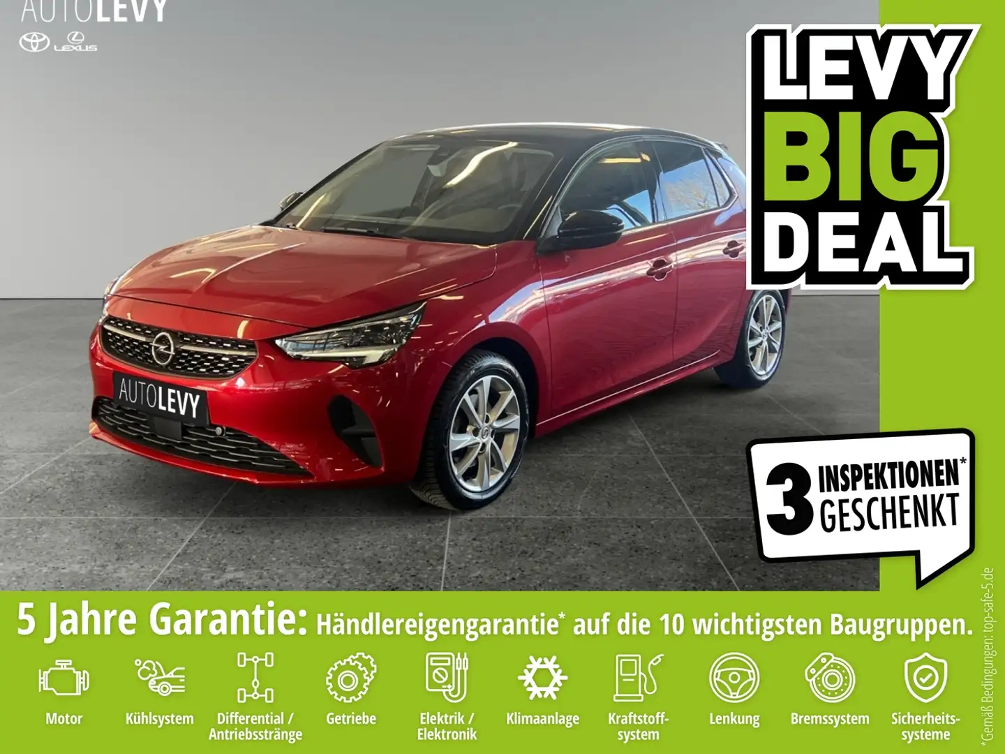 Opel Corsa F 1.2 Turbo Elegance *CARPLAY* Rouge - 1