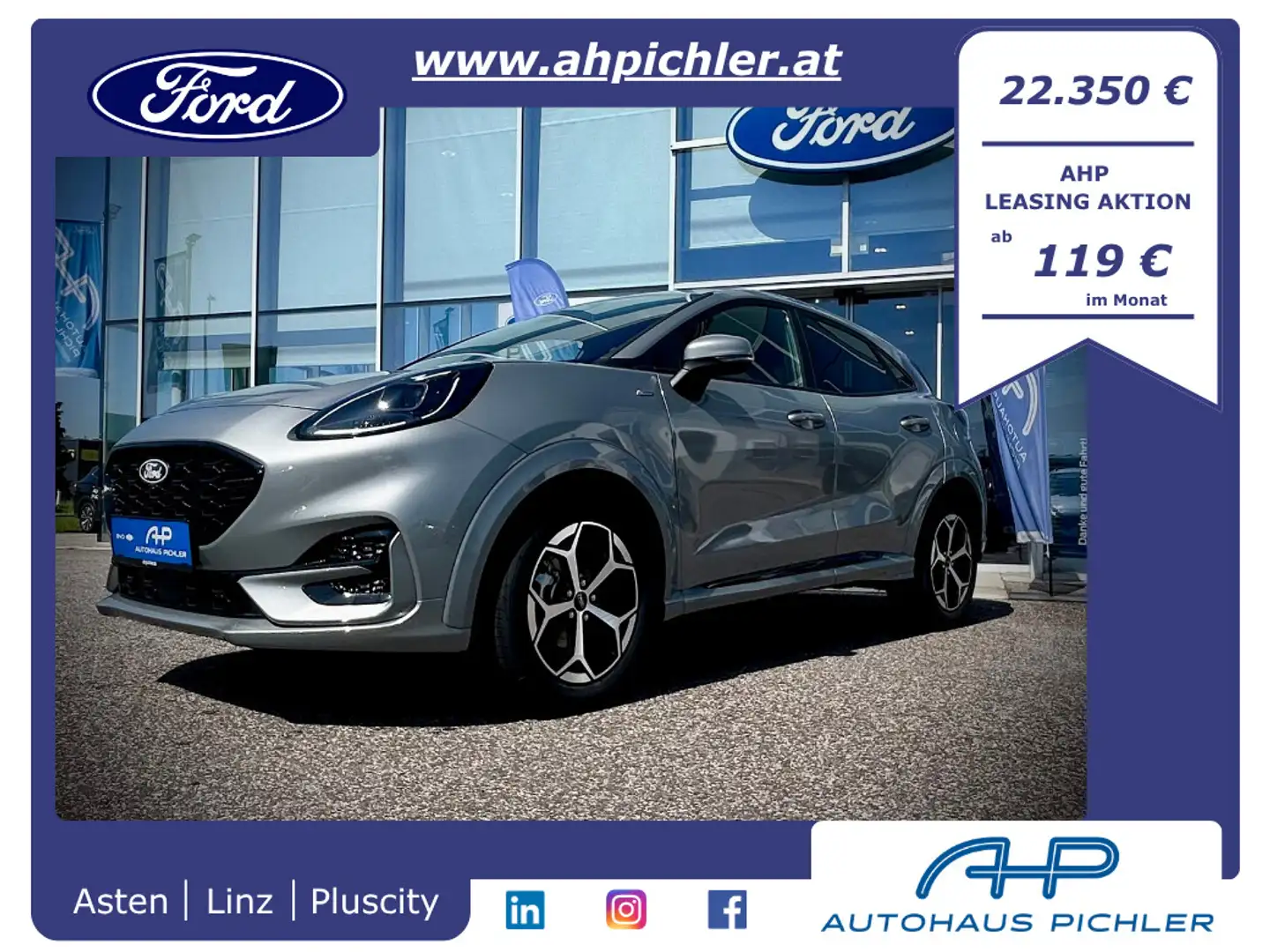 Ford Puma ST-Line 1,0 EcoB. 125PS LEASING AKTION Silber - 1