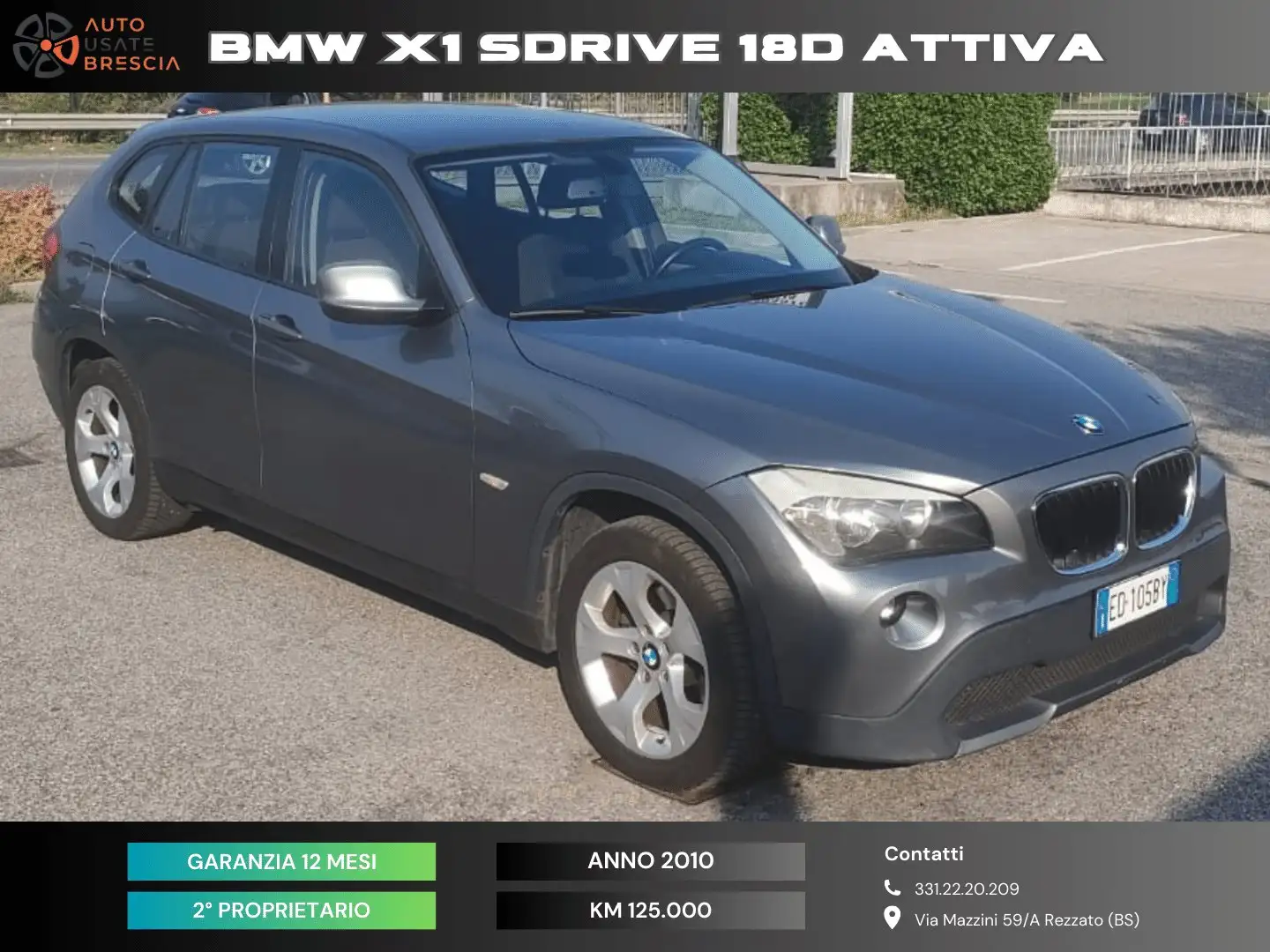 BMW X1 sdrive 18d Attiva 143cv Grigio - 1