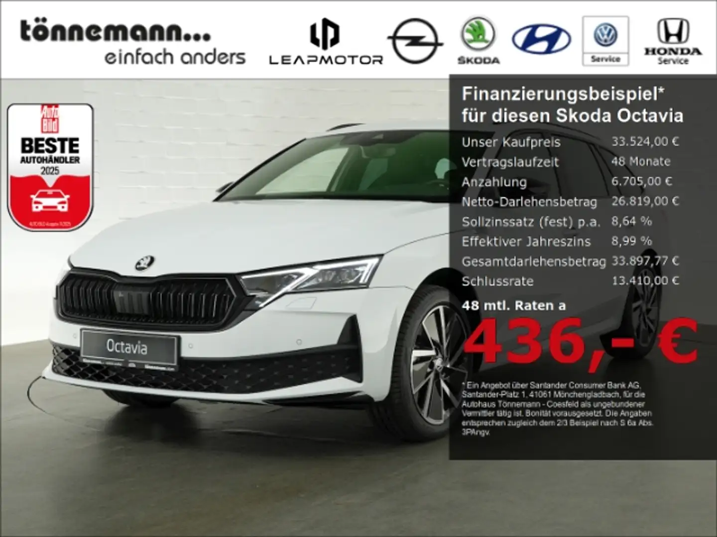 Skoda Octavia COMBI SPORTLINE TDI DSG+LED+NAVI+SITZ-/LENKRADHEIZ Weiß - 1