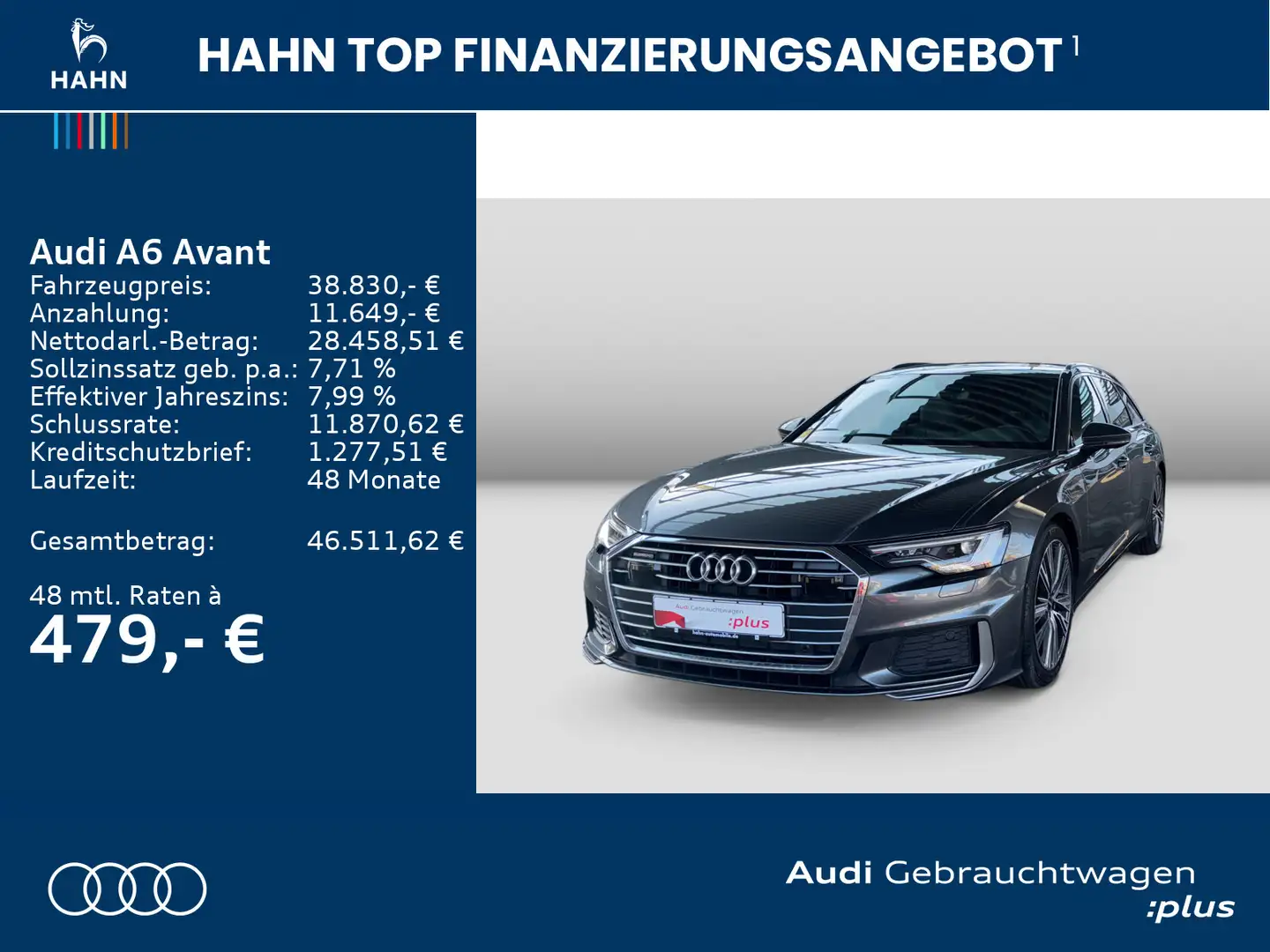 Audi A6 sport 50TFSIe quattro S-trc Virtual Mat Grau - 2