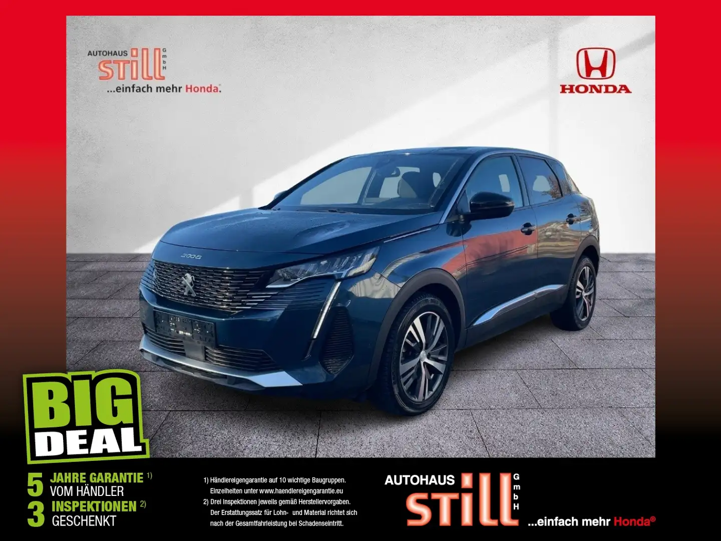 Peugeot 3008 1.2 PureTech 130 Allure Pack LED+Navi+Kam. Blau - 1