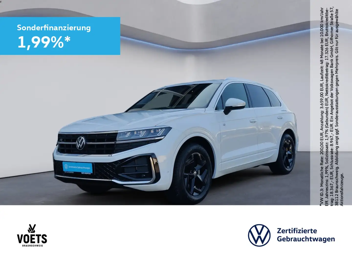 Volkswagen Touareg R-Line 3.0 TDI 4Motion AHK+RearView+HuD+ACC Weiß - 1