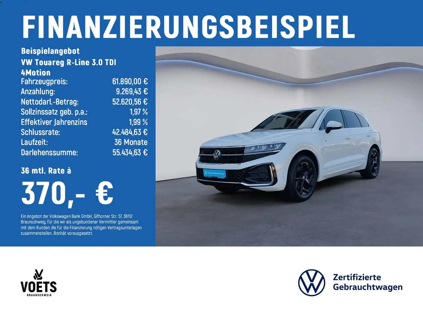Volkswagen Touareg R-Line 3.0 TDI 4Motion AHK+RearView+HuD+ACC Weiß - 2