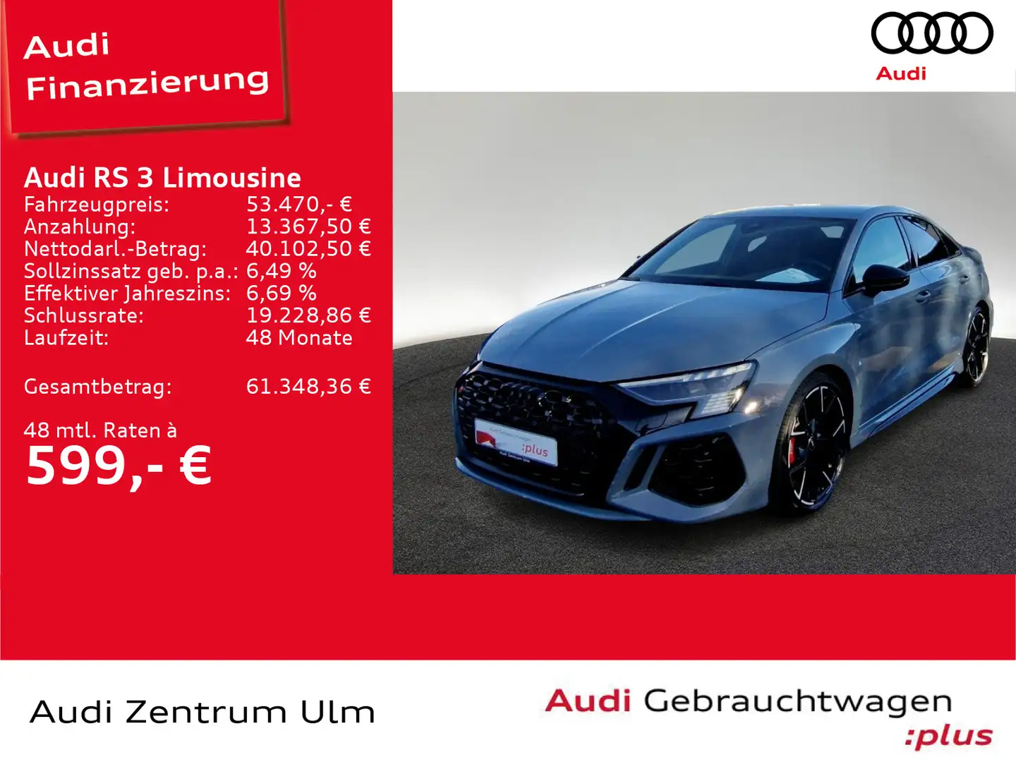 Audi RS3 2.5 TFSI qu MATRIX BLACK RS-ABGAS Gris - 1