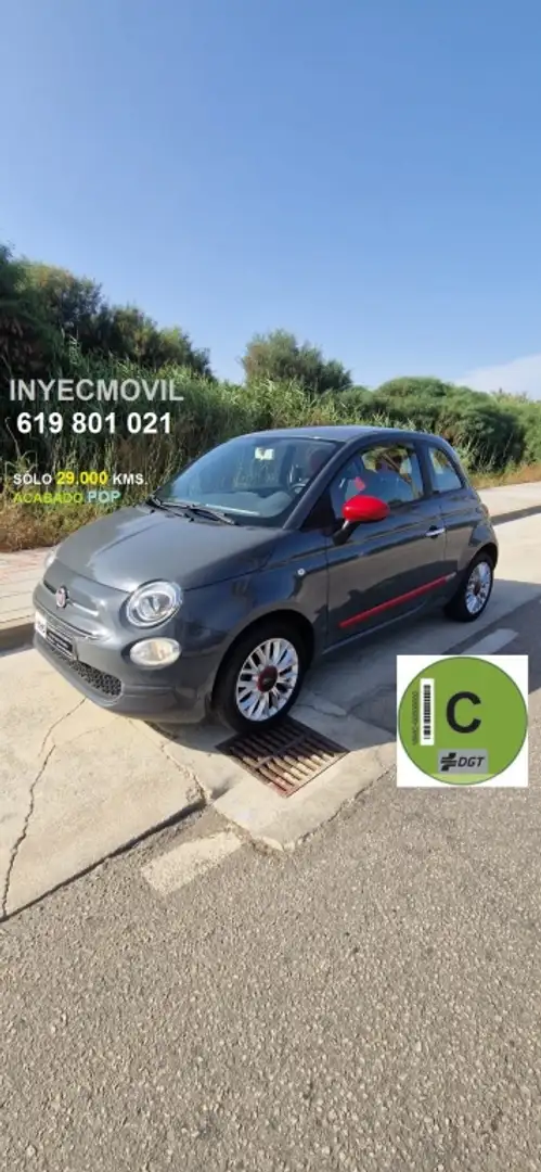 Fiat 500 1.2 Pop Gris - 1