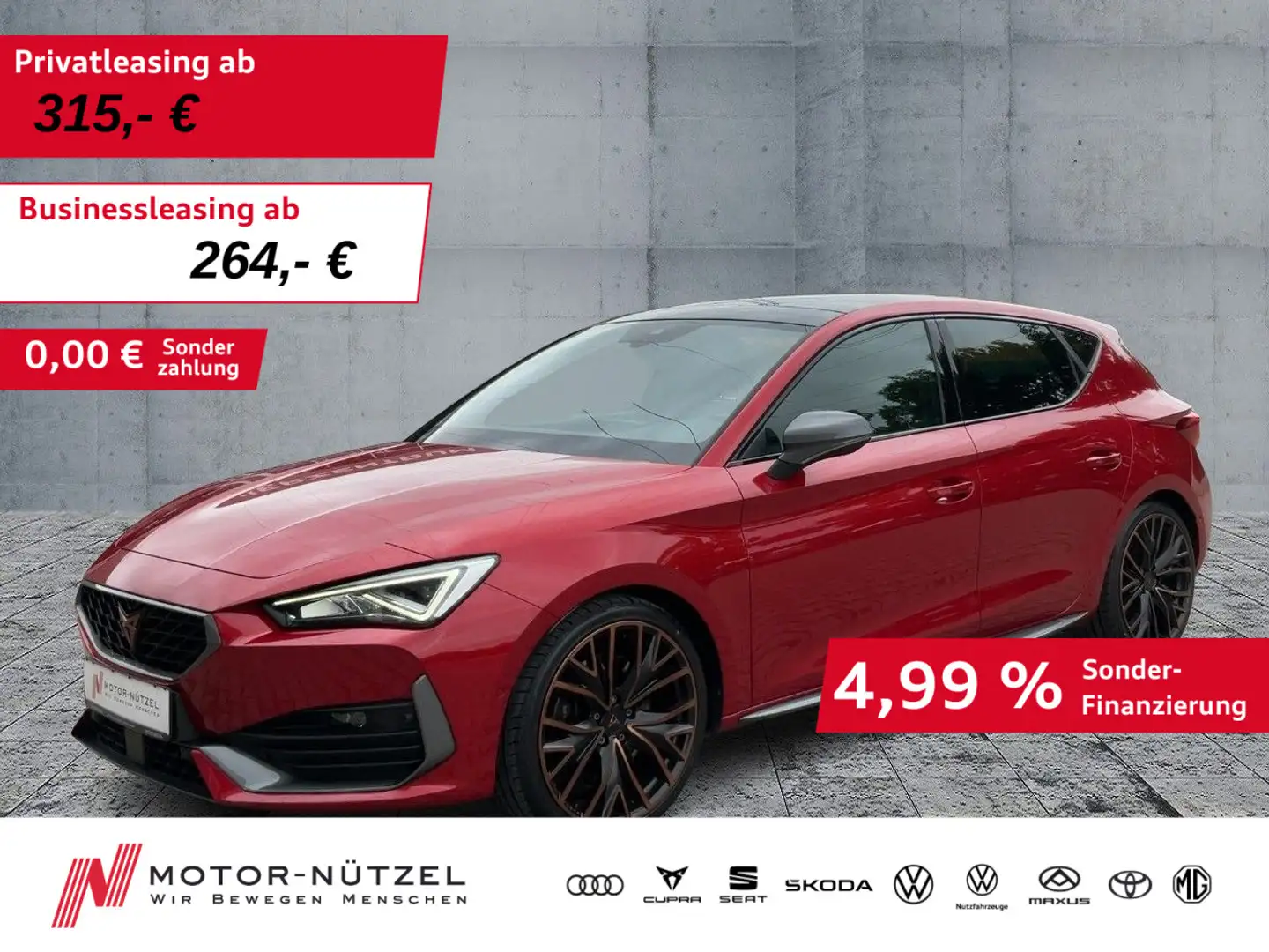 CUPRA Leon VZ 2.0 TSI DSG LED+NAVI+PANO+BEATS+DAB+19Z. Rot - 1
