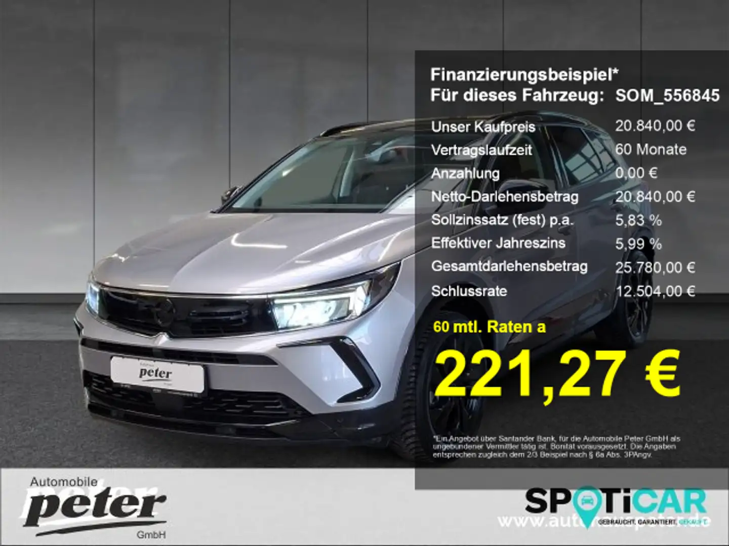 Opel Grandland Grandland 1.2 Turbo GS Line Klimaautomatik Alcanta Grau - 1