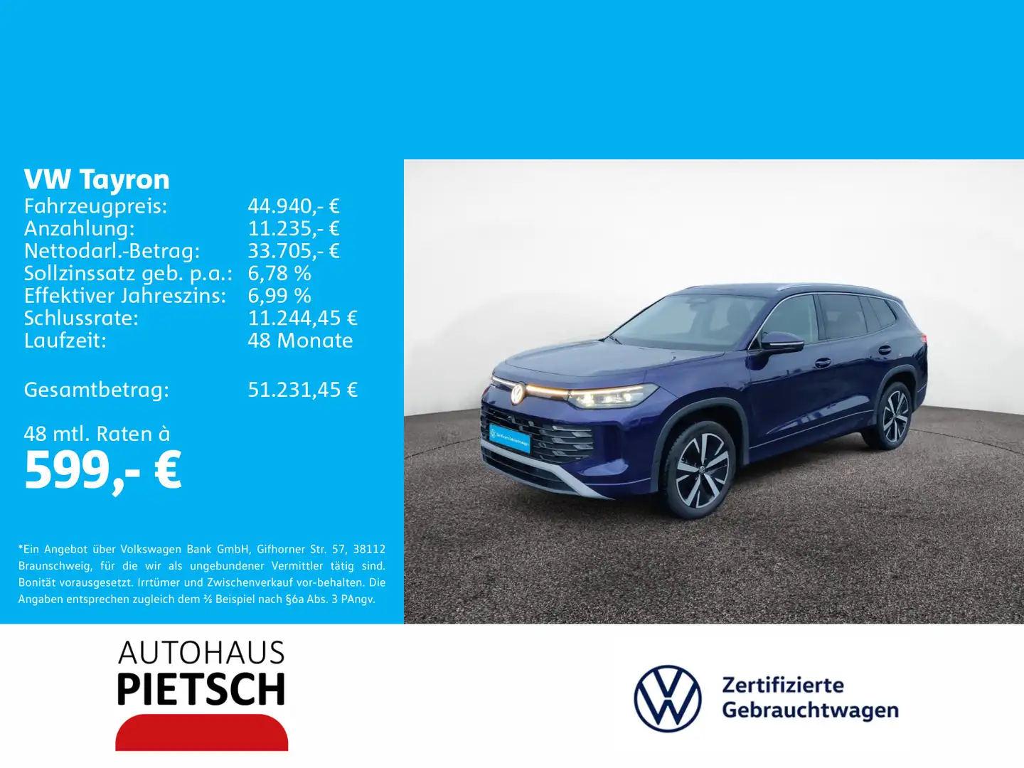 Volkswagen Tayron 1.5 eTSI Elegance DSG 7 Sitze AHK Violett - 1