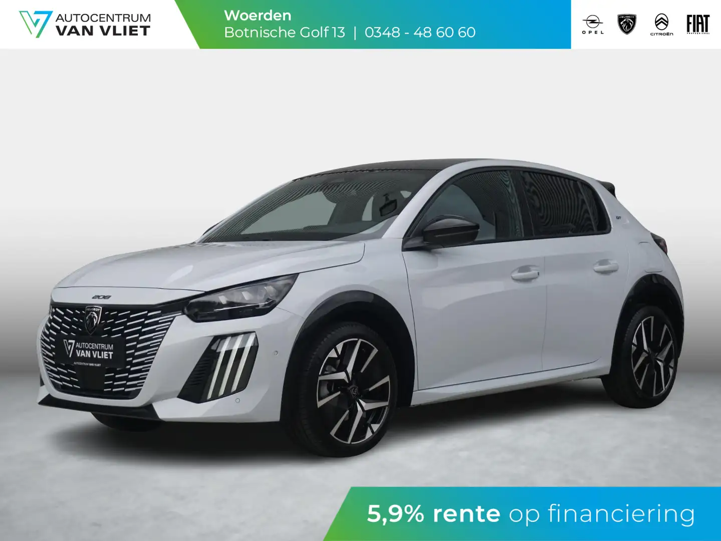 Peugeot 208 1.2 Hybrid 110 e-DCS6 GT Alcantara interieur Wit - 1