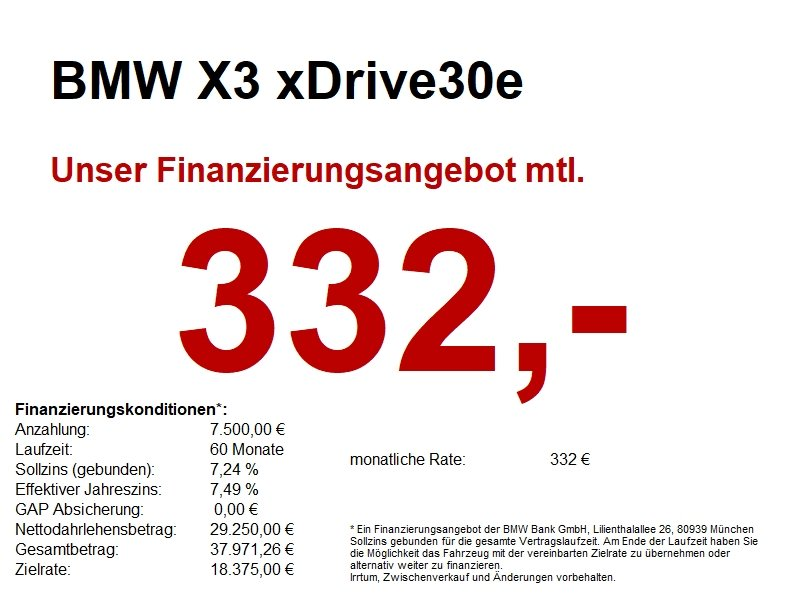 BMW X3 xDrive30e M Sport PANO/4xSHz/HiFi/Park-Assi