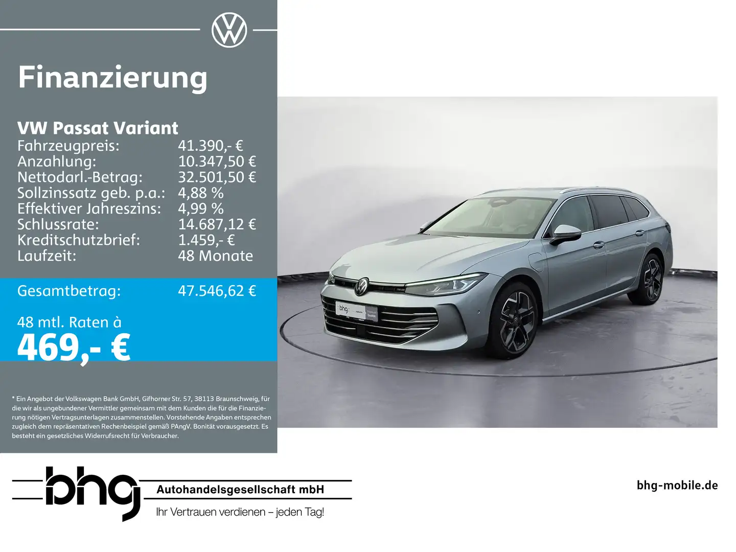 Volkswagen Passat Variant 1.5 e-Hybrid OPF DSG Elegance Silber - 1