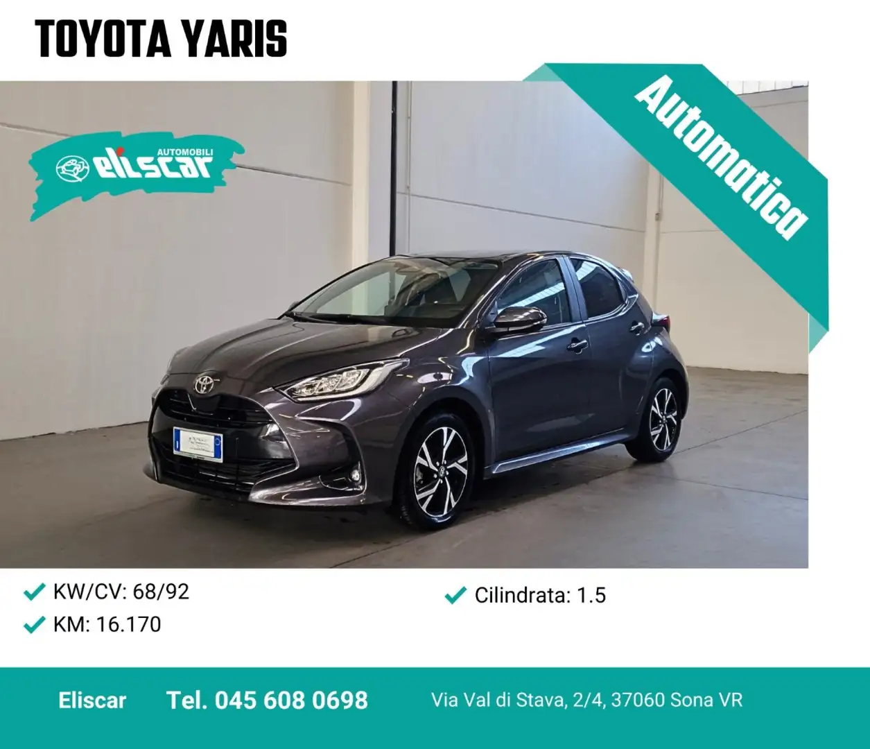 Toyota Yaris 1.5 Hybrid 5 porte Trend Grau - 1