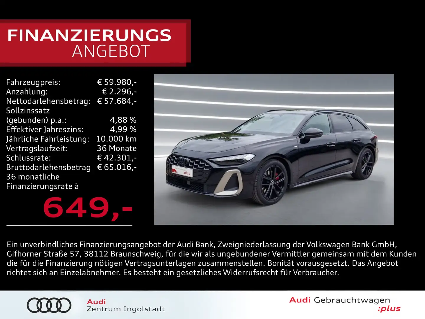 Audi A5 Avant TDI qu 2x S line MATRIX AHK HuD B&O 19" Schwarz - 1